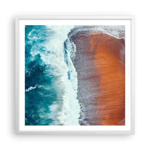 Plakat w białej ramie - Dotyk oceanu - 60x60 cm