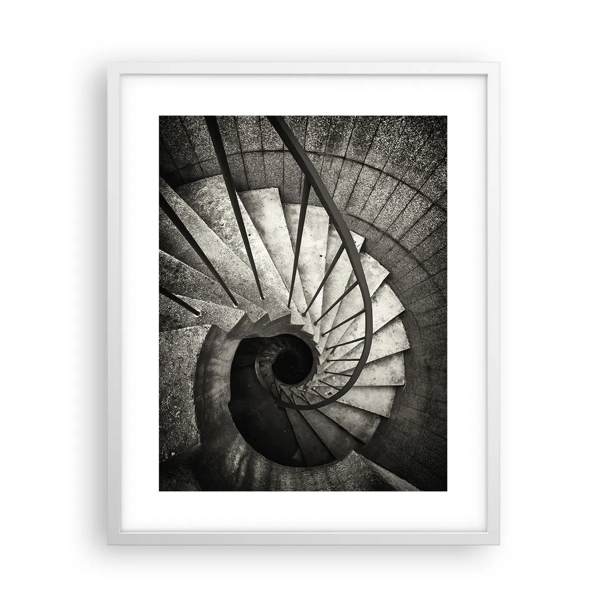 Plakat w białej ramie - Schodami w górę, schodami w dół - 40x50 cm