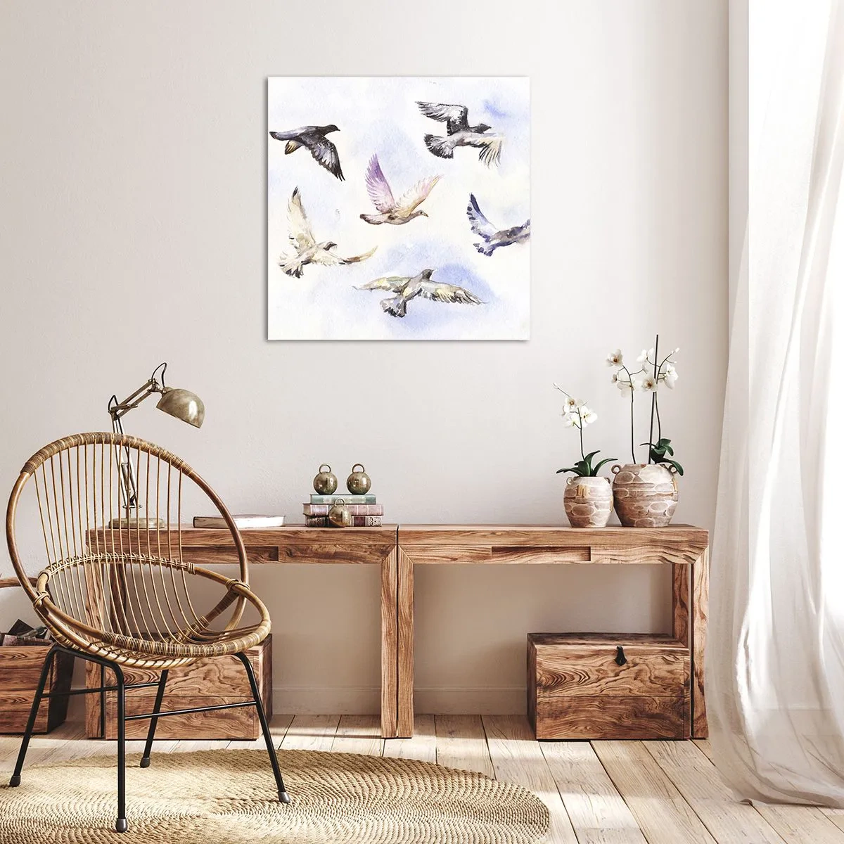 Obraz na płótnie - Wolność w szarości i błękicie - 50x50 cm