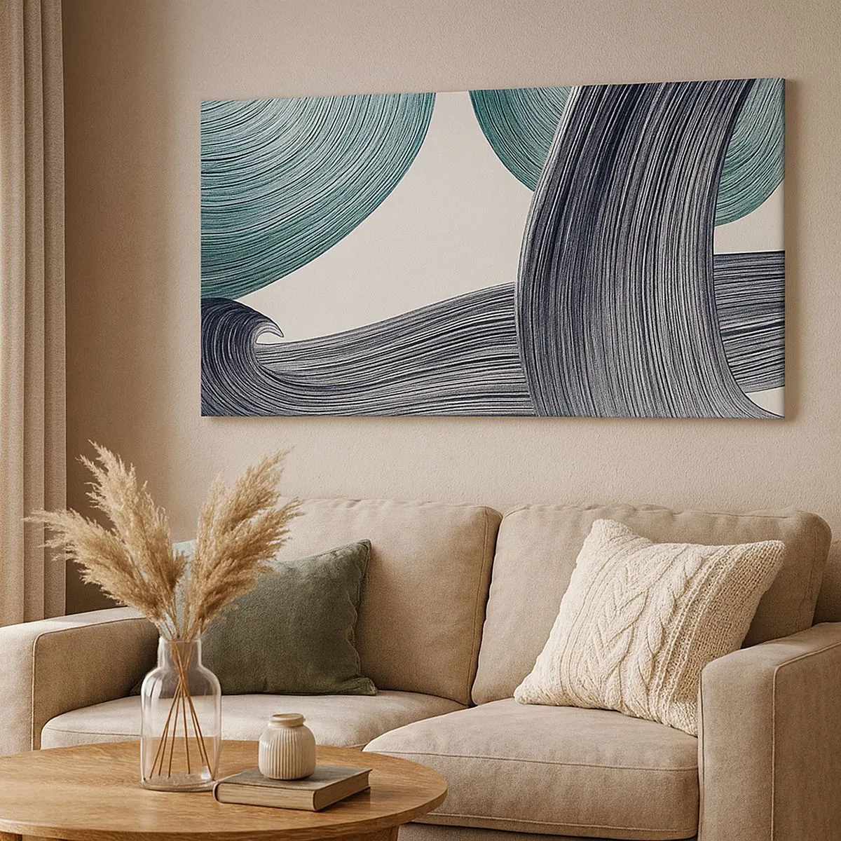 Obraz na płótnie - Szmaragdowe i czarne szlaki - 100x40 cm