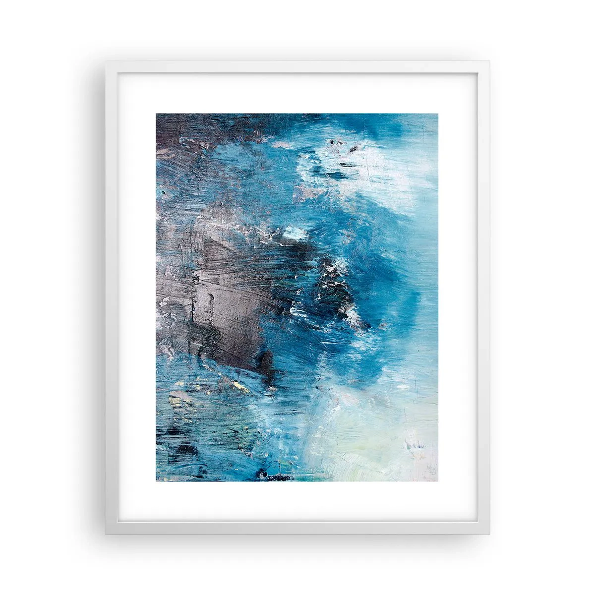 Plakat w białej ramie - Błękitna rapsodia - 40x50 cm