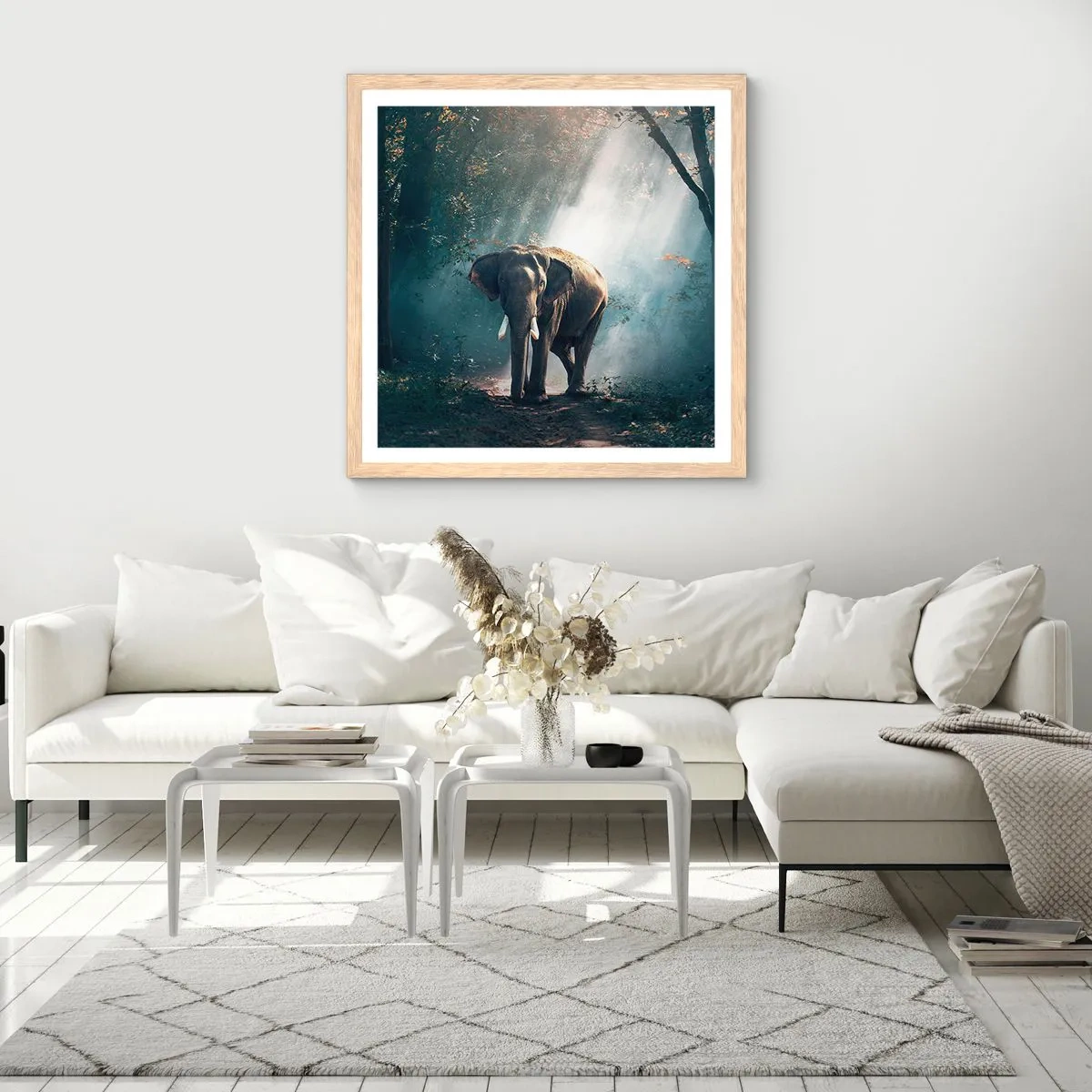 Plakat w ramie jasny dąb - Spokojna przechadzka - 30x30 cm