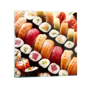 Obraz na szkle - Barwy i smaki Azji - 50x50 cm