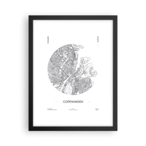 Plakat w czarnej ramie - Anatomia Kopenhagi - 30x40 cm