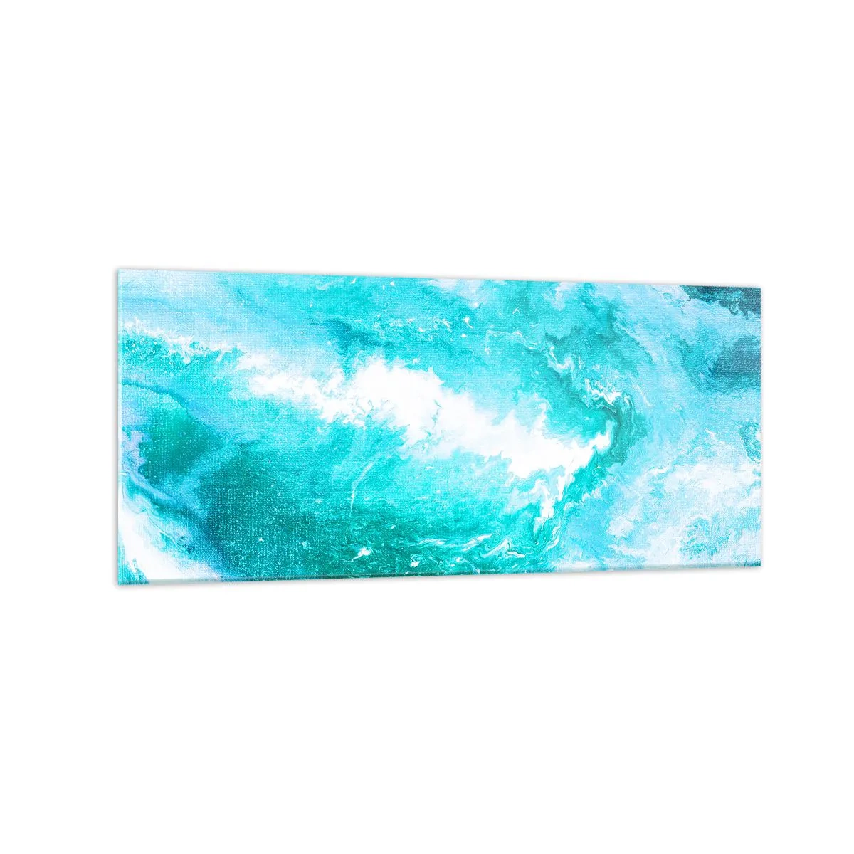 Obraz na szkle - Abstrakcyjny wir w odcieniach błękitu - 120x50cm - W jądrze żywiołu - Nowoczesna dekoracja ścienna do salonu i sypialni ARTTOR