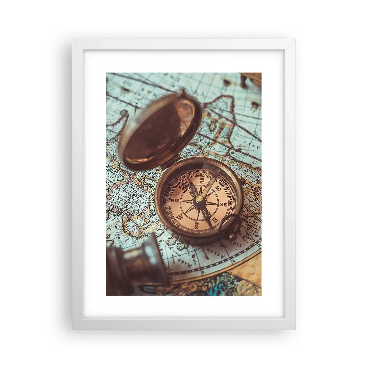 Plakat w białej ramie - Dla poszukiwacza przygód - 30x40 cm