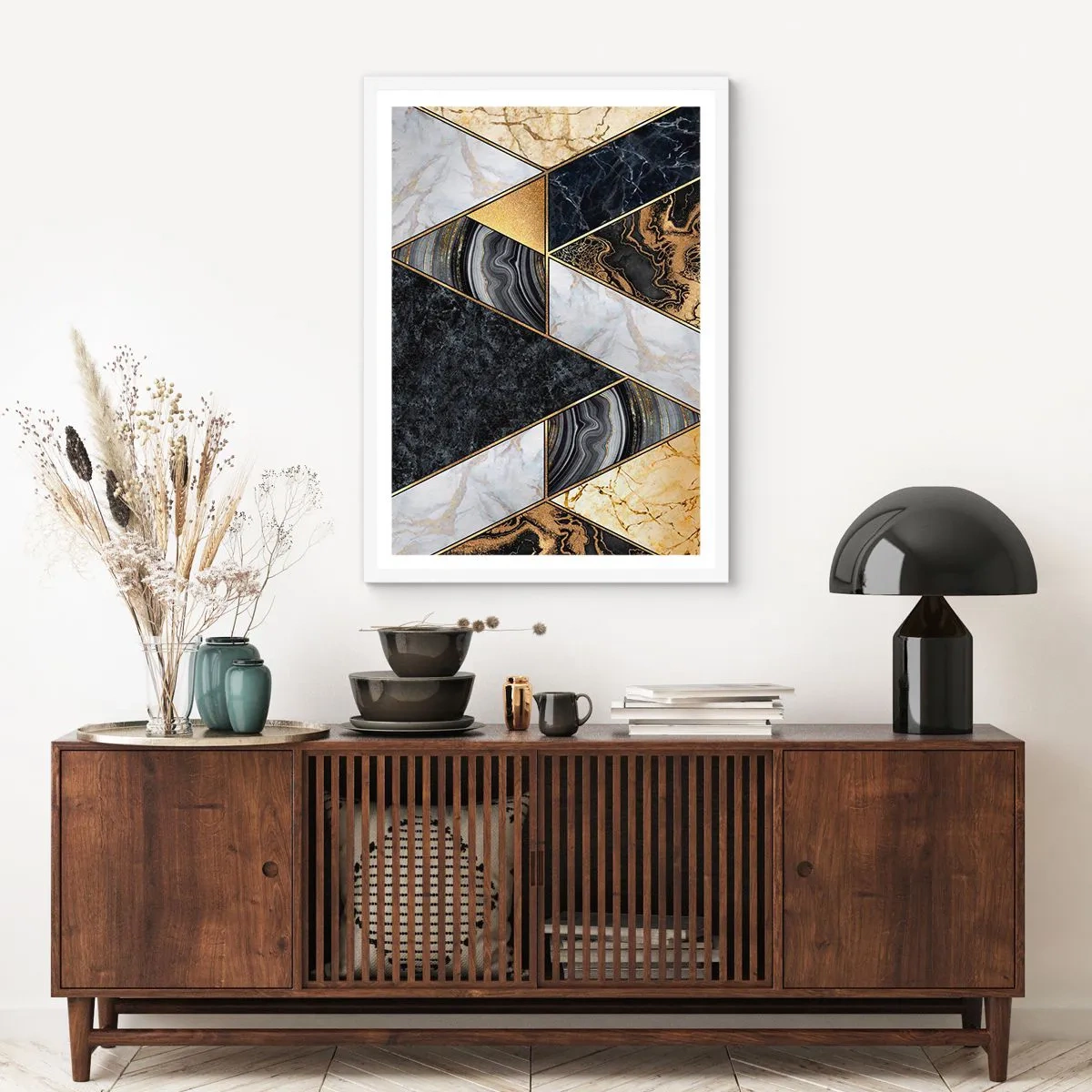 Plakat w białej ramie - Kamień przy kamieniu - 61x91 cm