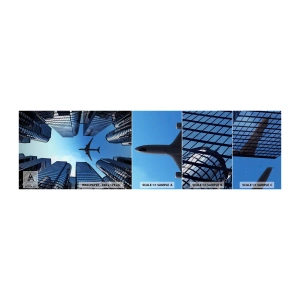 Fototapeta Próbka Standard Eco - Widok ze szklanego wąwozu - Architektura, Samolot, Miasto - 100x30 cm