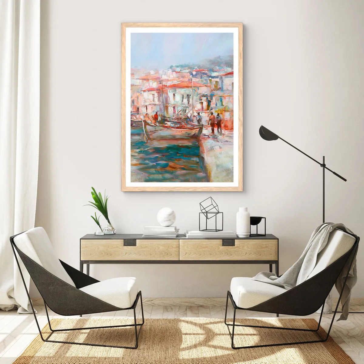 Plakat w ramie jasny dąb - Pastelowe wakacje - 50x70 cm