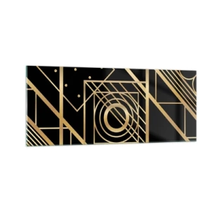 Obraz na szkle - Złota geometria - 100x40 cm