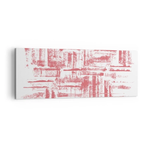 Obraz na płótnie - Abstrakcyjne różowe tekstury na białym tle - 140x50cm - Czerwone miasto - Nowoczesna dekoracja ścienna do salonu i sypialni ARTTOR
