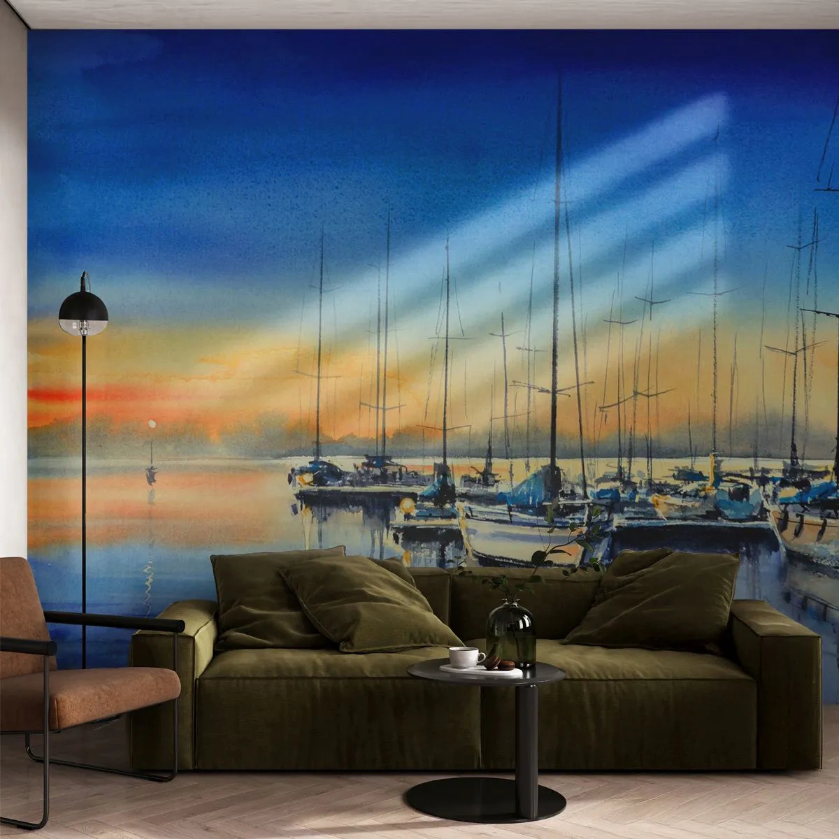 Fototapeta Premium Sand - Koniec dobrego dnia - Jachty, Pejzaż, Morze - 100x70 cm