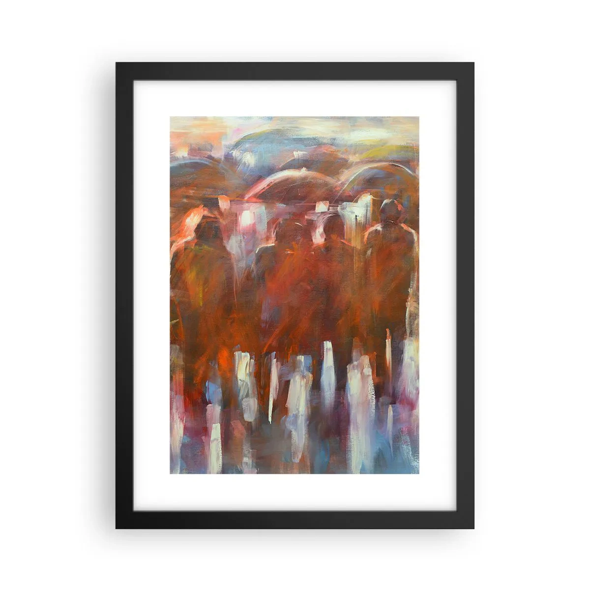 Plakat w czarnej ramie - Równi w deszczu i mgle - 30x40 cm