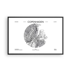 Plakat w czarnej ramie - Anatomia Kopenhagi - 91x61 cm