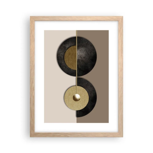 Plakat w ramie jasny dąb - Wariacje wokół koła - 30x40 cm