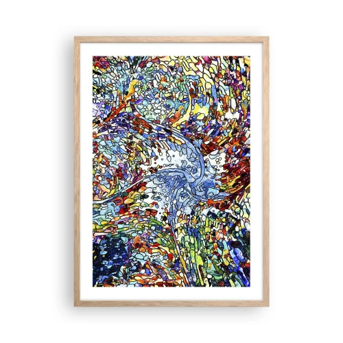 Plakat w ramie jasny dąb - Witraż kroplisty - 50x70 cm