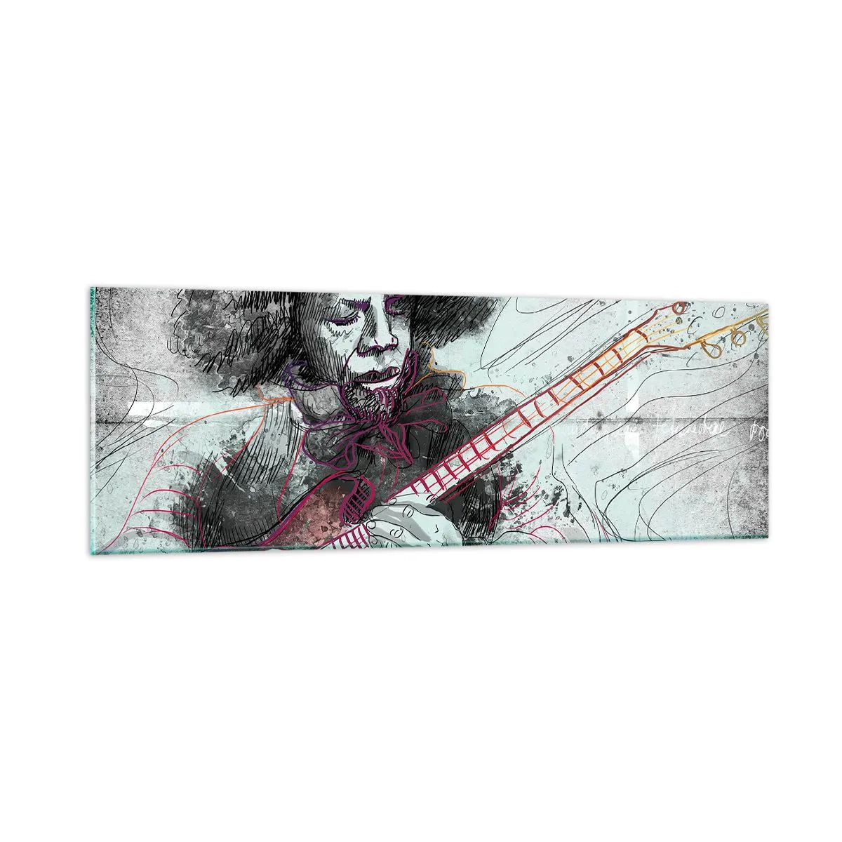 Obraz na szkle - Na falach muzyki - 90x30 cm