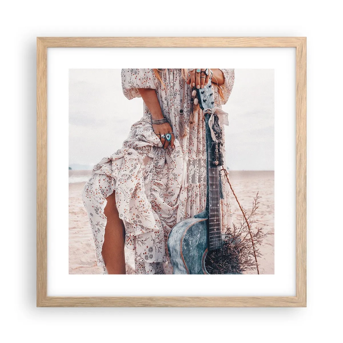 Plakat w ramie jasny dąb - Dzieci kwiaty w drodze - 40x40 cm