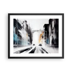 Plakat w czarnej ramie - Studium miasta: architektura i ruch - 50x40 cm