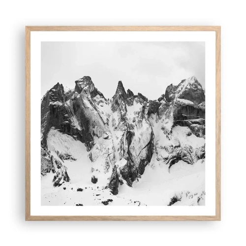Plakat w ramie jasny dąb - Granitowa groźna grań - 60x60 cm