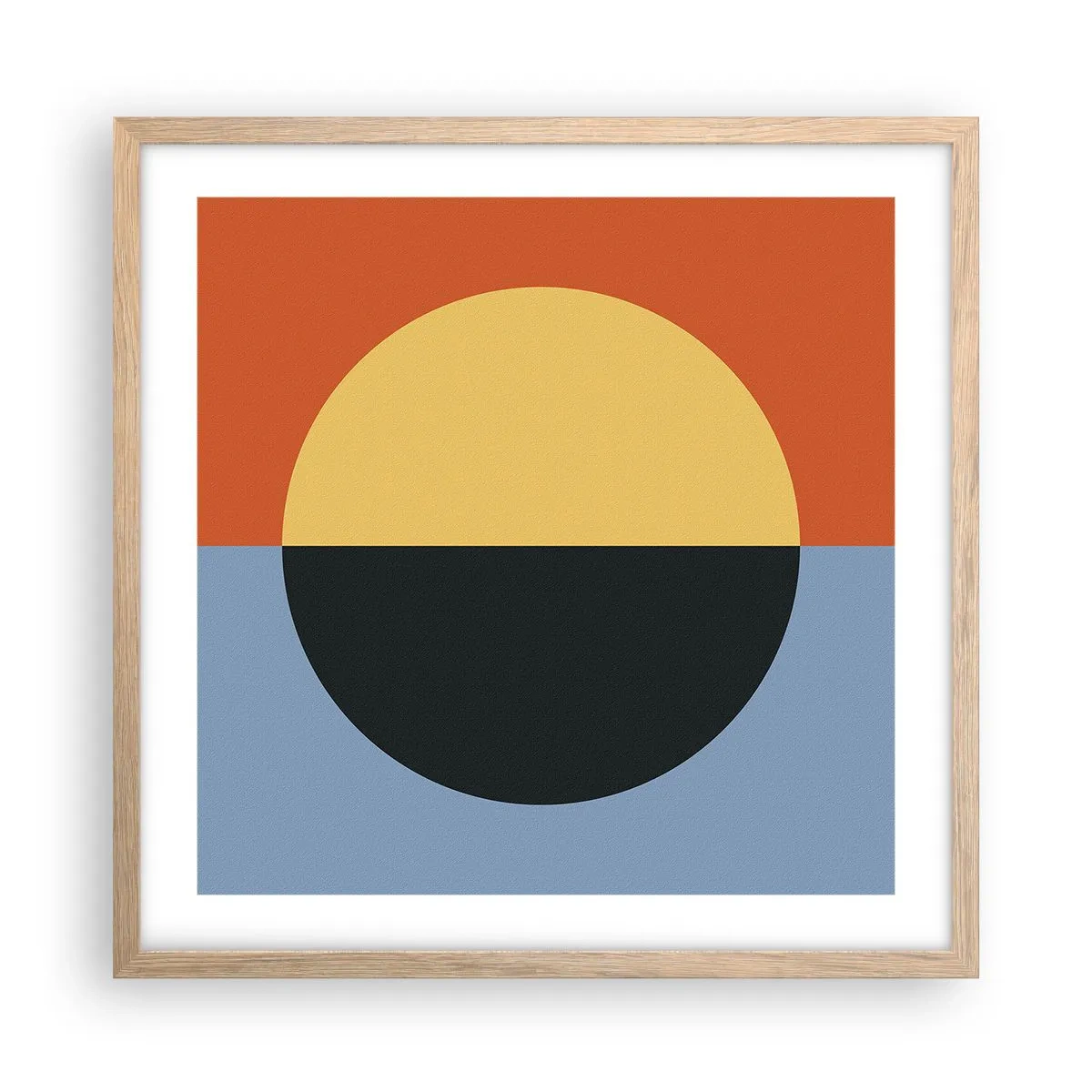 Plakat w ramie jasny dąb - Kompozycja ciepła i chłodu - 50x50 cm