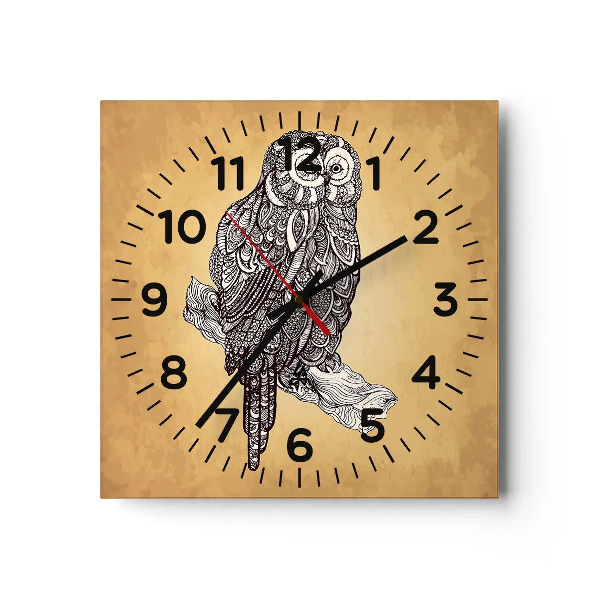Zegar ścienny - Misterne ornamenty mądrości - 40x40 cm
