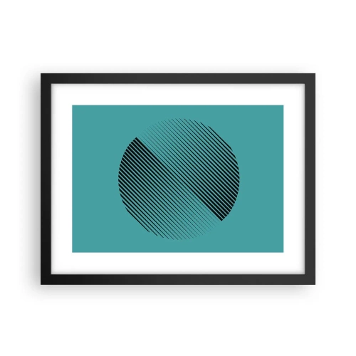 Plakat w czarnej ramie - Koło – geometryczna wariacja - 40x30 cm