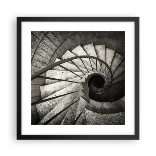 Plakat w czarnej ramie - Schodami w górę, schodami w dół - 40x40 cm