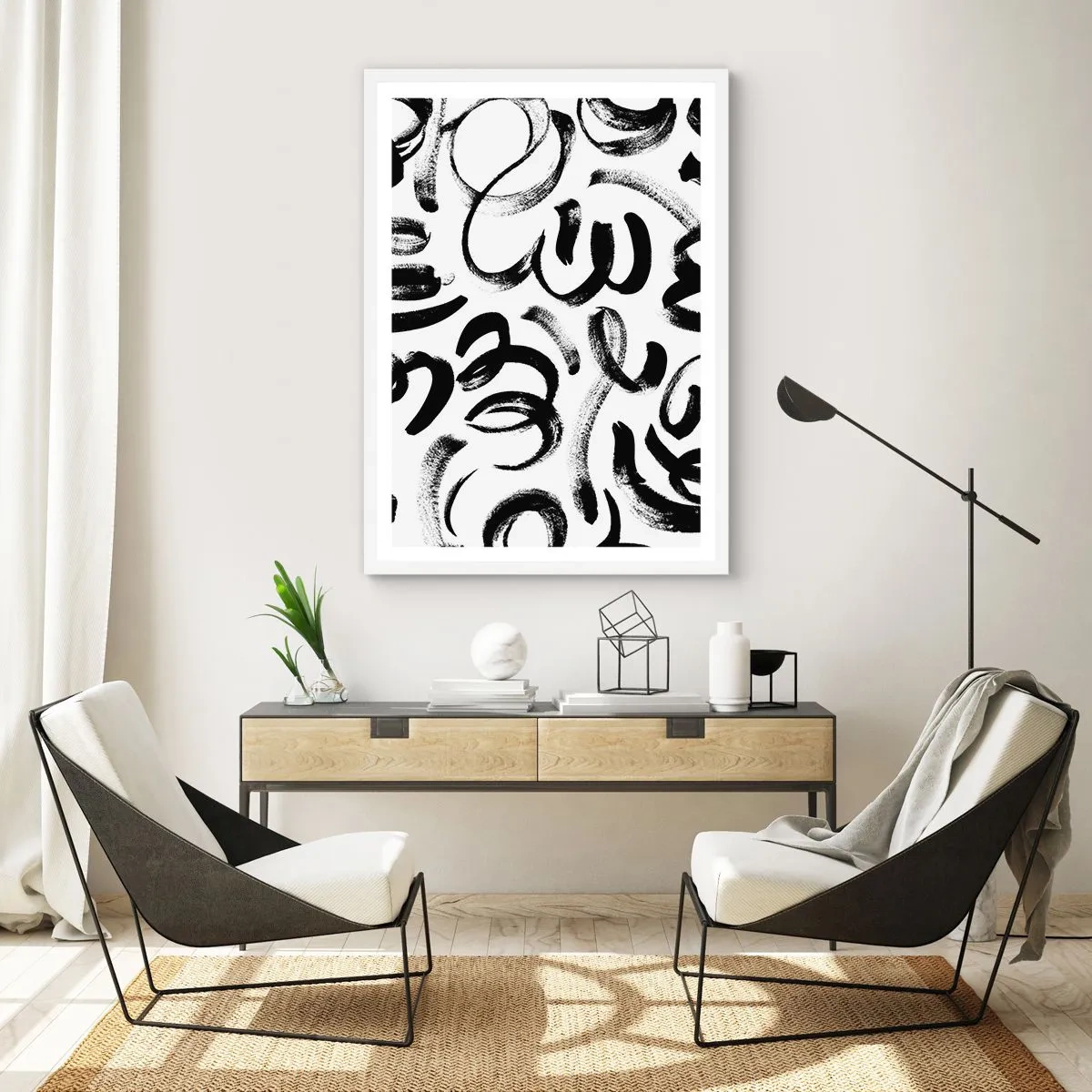 Plakat w białej ramie - Czarno na białym - 70x100 cm