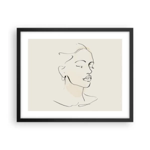 Plakat w czarnej ramie - Pewną kreską - 50x40 cm