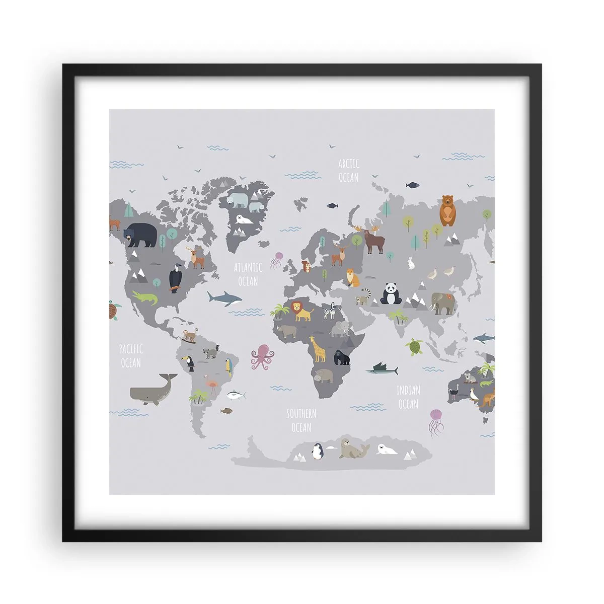 Plakat w czarnej ramie - Powiedz mi, skąd jesteś… - 50x50 cm