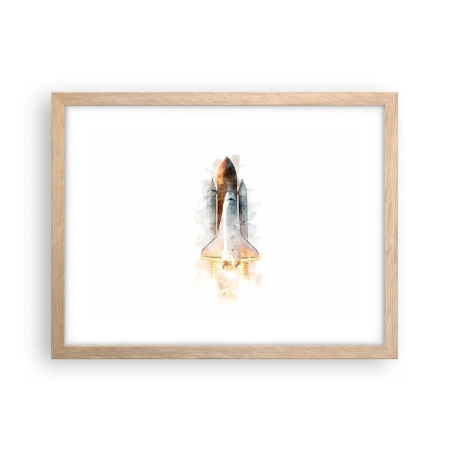 Plakat w ramie jasny dąb - Odkrywcy na start - 40x30 cm