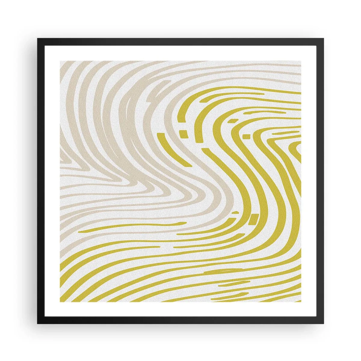 Plakat w czarnej ramie - Kompozycja z łagodnym ugięciem - 60x60 cm