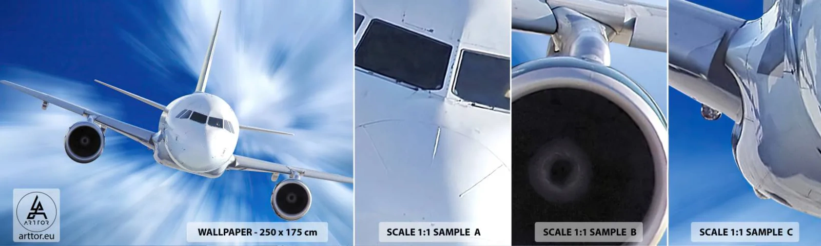 Fototapeta Próbka Standard Eco - Szybszy niż wiatr na niebie - Samolot, Lotnictwo, Podróże - 100x30 cm