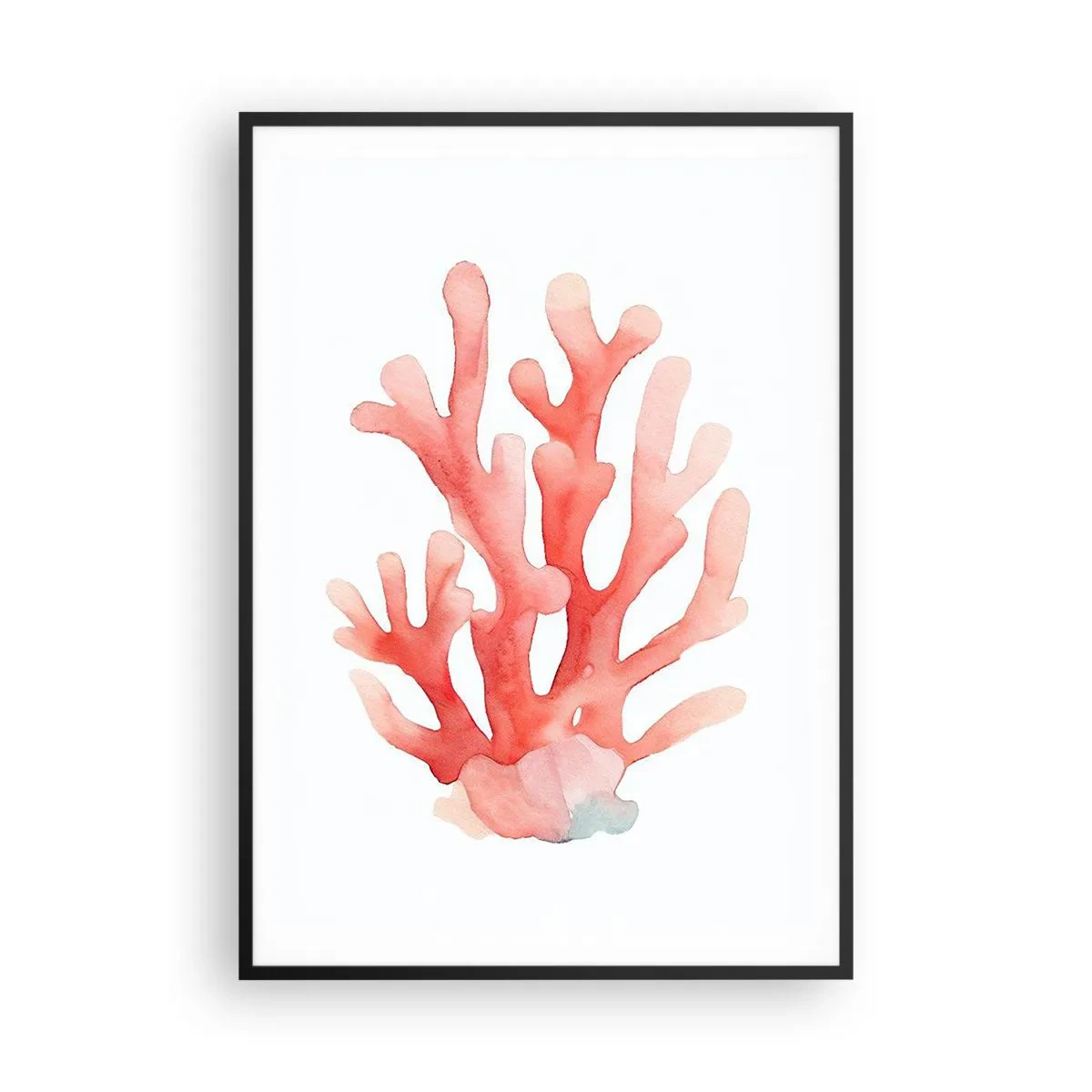Plakat w czarnej ramie - Koral koloru koralowego - 70x100 cm