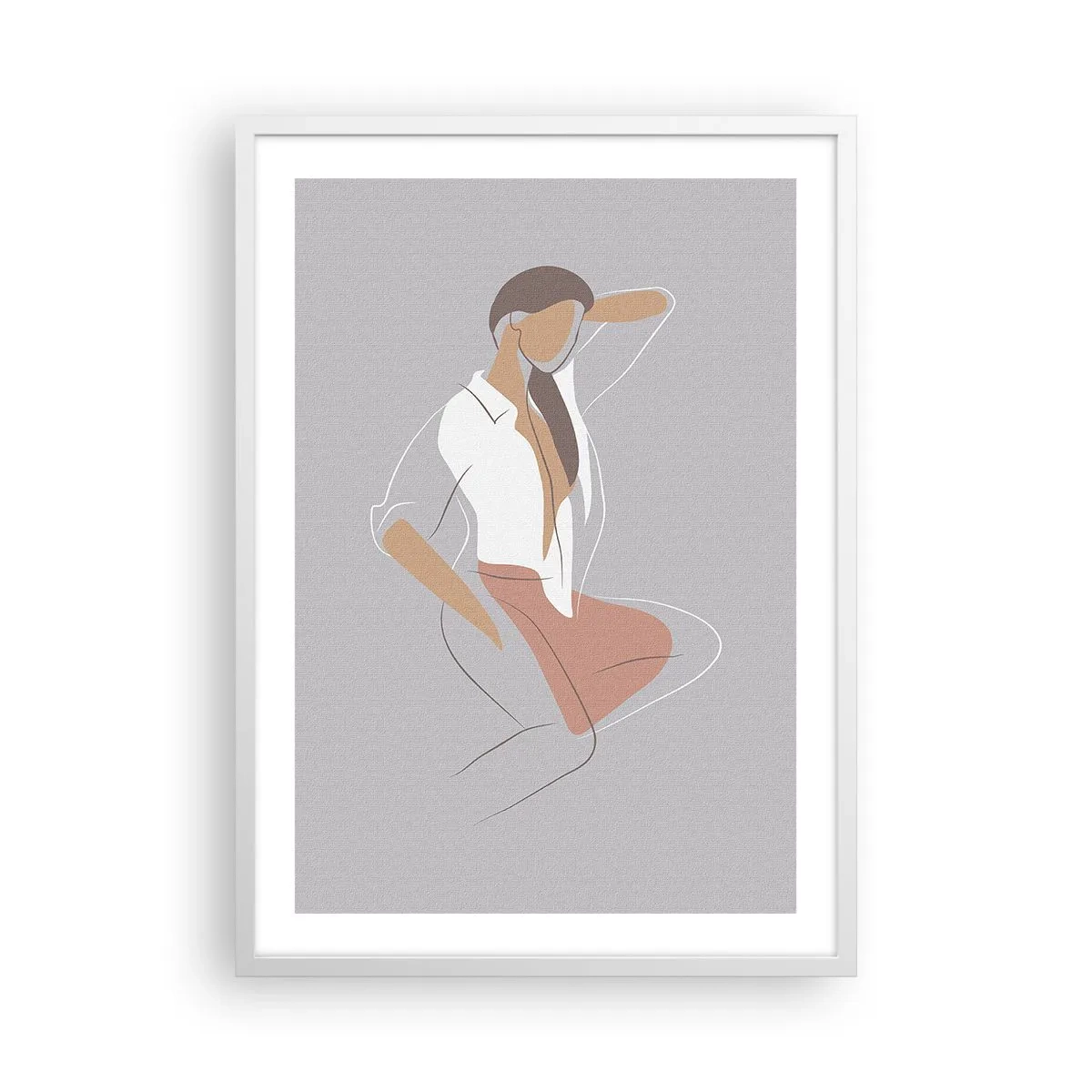 Plakat w białej ramie - Zarys wdzięku - 50x70 cm