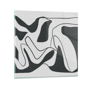 Obraz na szkle - Abstrakcyjna zabawa w labiryncie - 70x70 cm