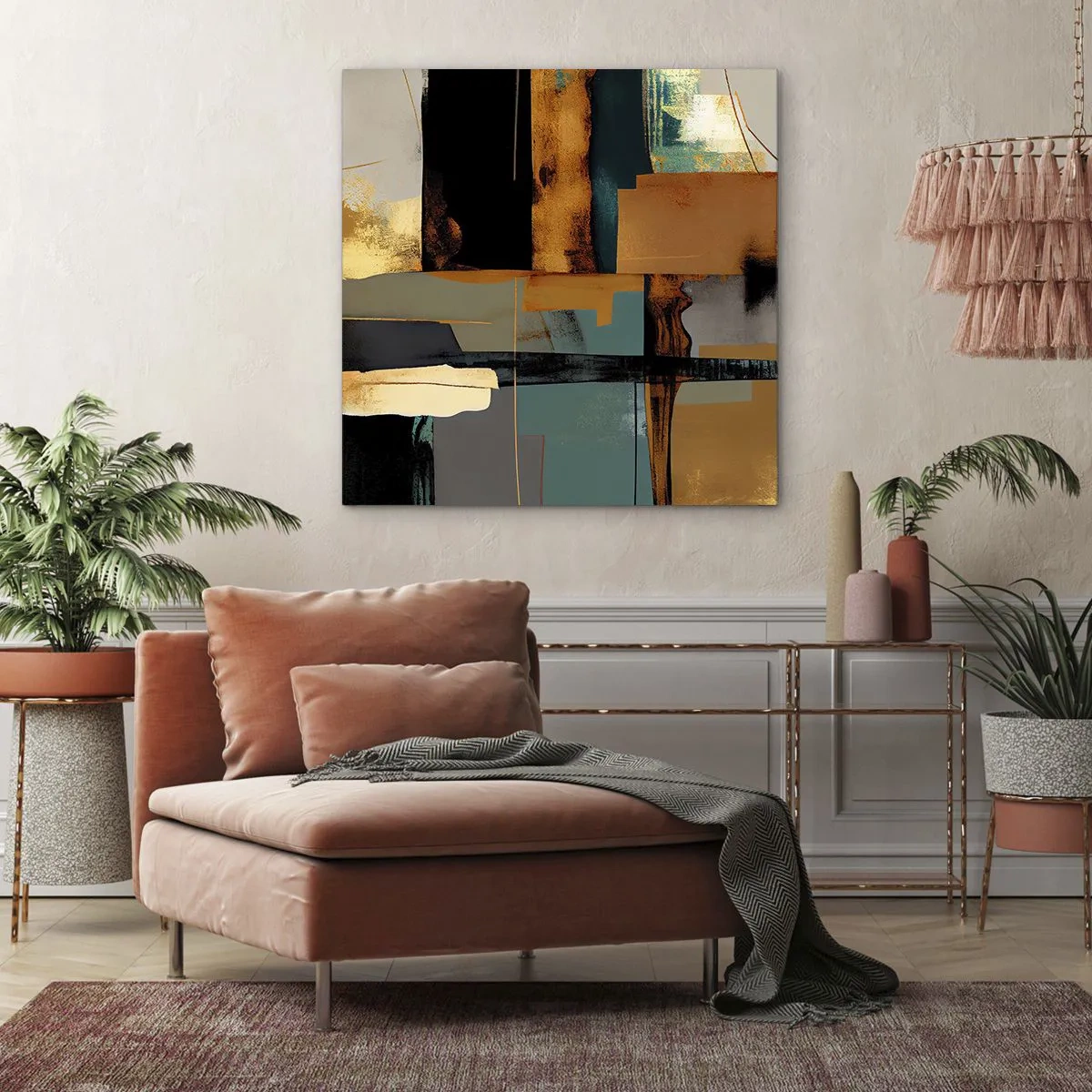 Obraz na płótnie - Abstrakcja – światło i cień - 40x40 cm