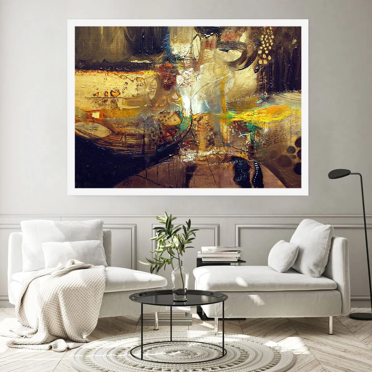 Plakat - Abstrakcyjna martwa natura w ciepłych barwach - 100x70cm - Zimno, cieplej, gorąco - Nowoczesna dekoracja ścienna do salonu i sypialni ARTTOR