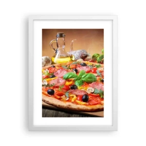 Plakat w białej ramie - Z prawdziwie włoskim smakiem - 30x40 cm