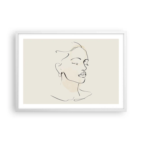 Plakat w białej ramie - Pewną kreską - 70x50 cm