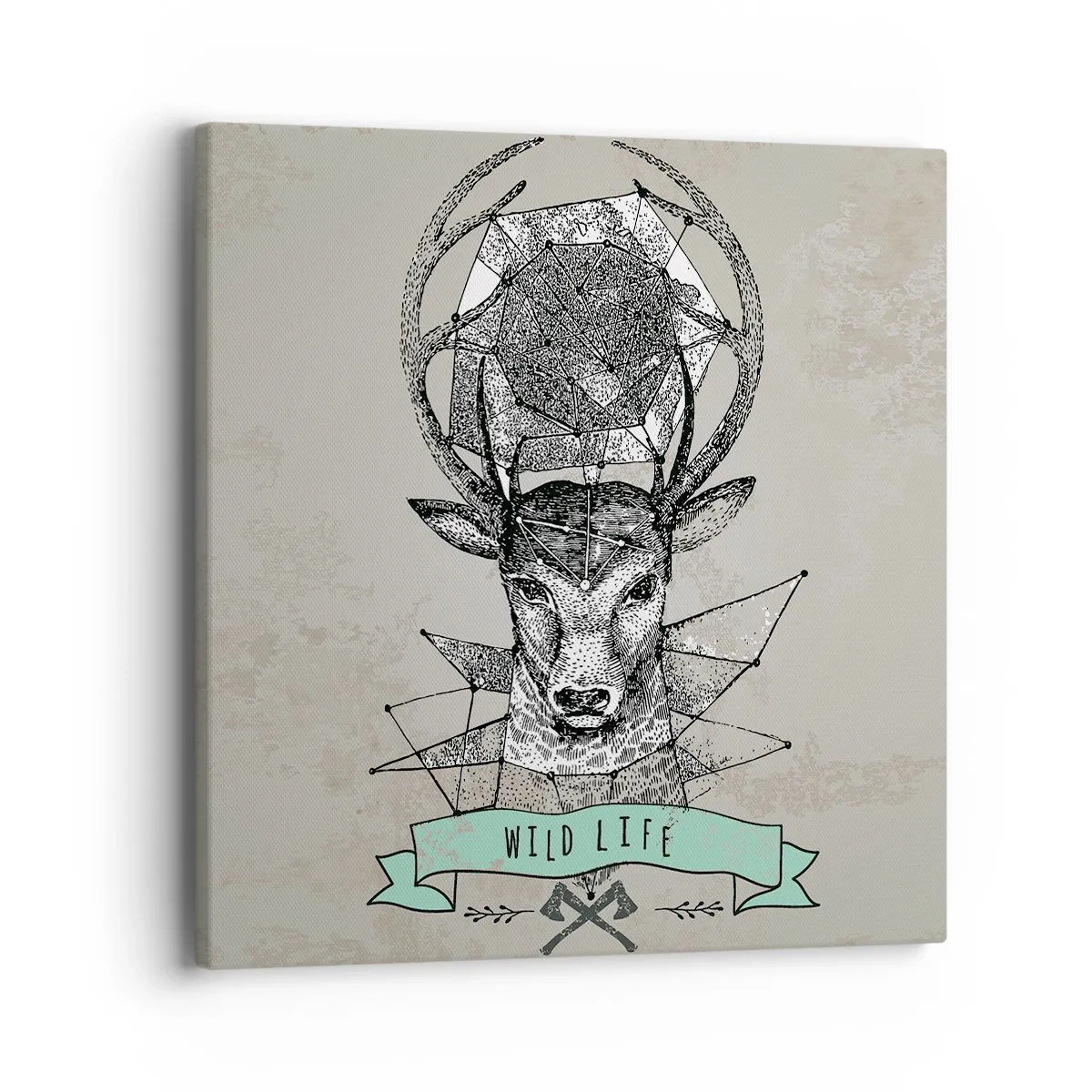 Obraz na płótnie - Widzenie św. Hubertusa - 40x40 cm