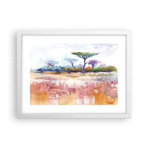Plakat w białej ramie - Kolory sawanny - 40x30 cm