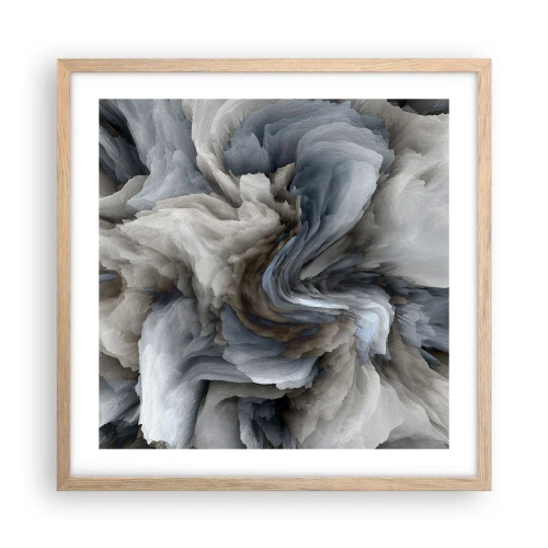 Plakat w ramie jasny dąb - Kamień i kwiat - 50x50 cm