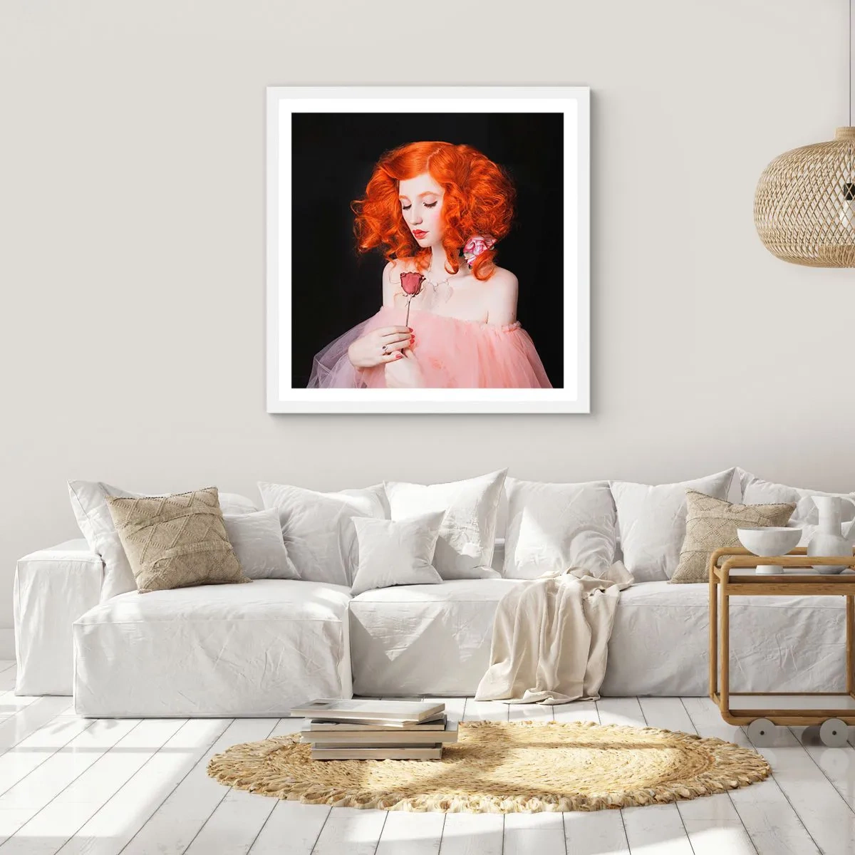 Plakat w białej ramie - W barokowym stylu - 60x60 cm