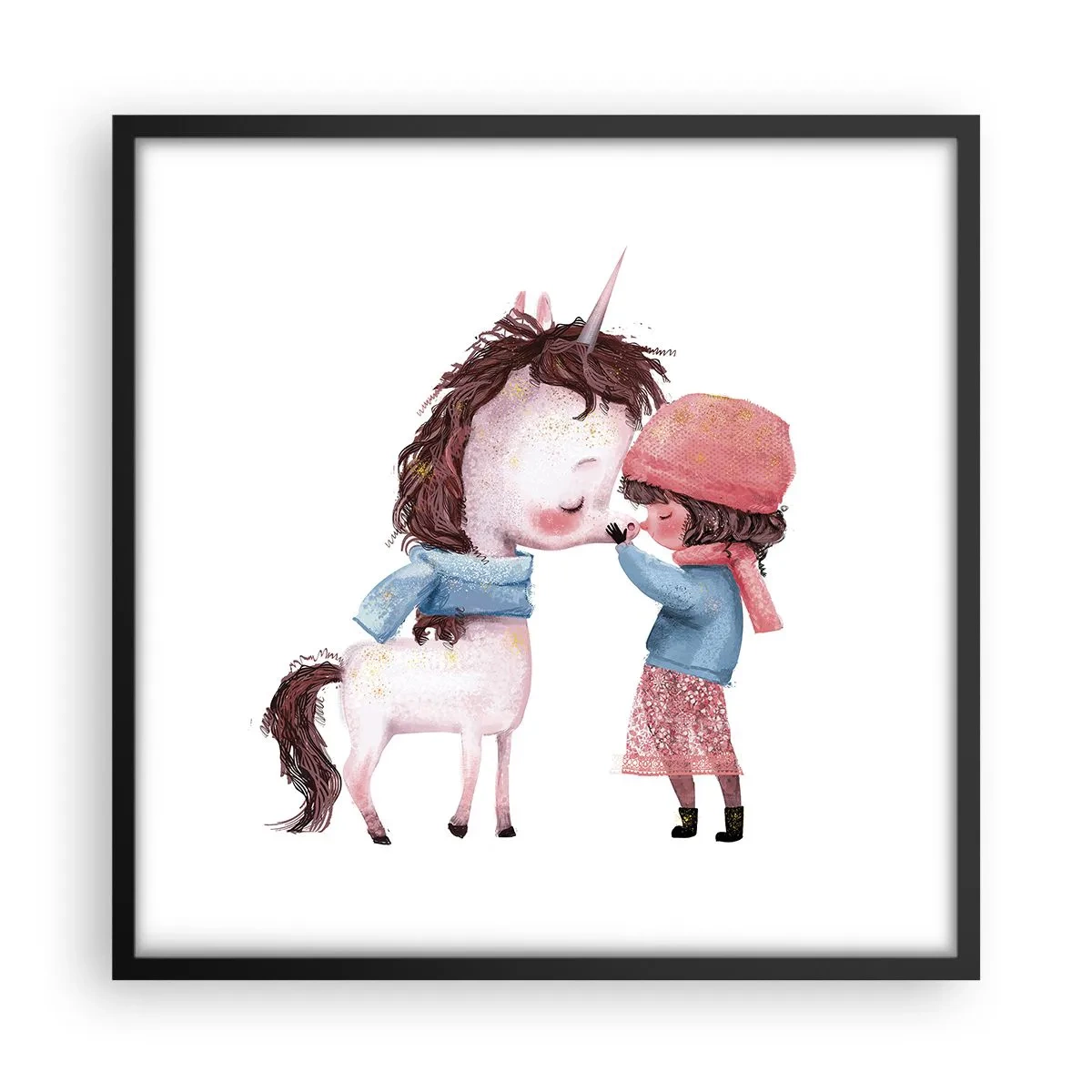 Plakat w czarnej ramie - Zimowa opowieść - 50x50 cm