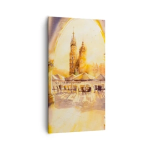 Obraz na płótnie - Wschód nad krakowskim rynkiem - 55x100 cm