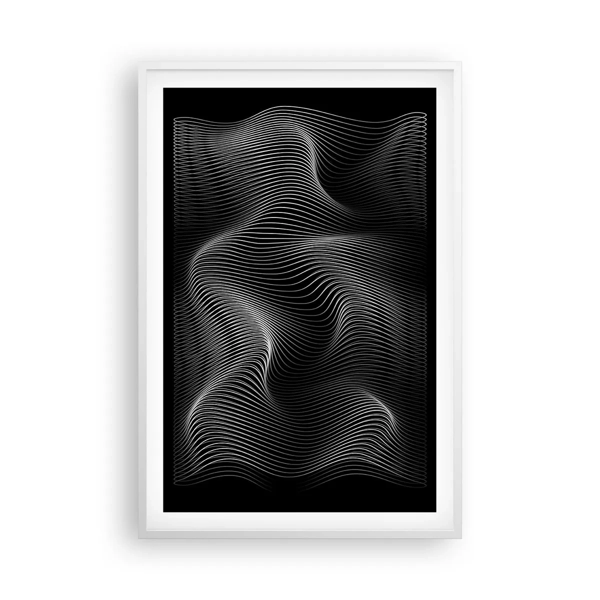 Plakat w białej ramie - Taniec światła w przestrzeni - 61x91 cm