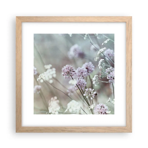 Plakat w ramie jasny dąb - Słodkie filigrany ziół - 30x30 cm