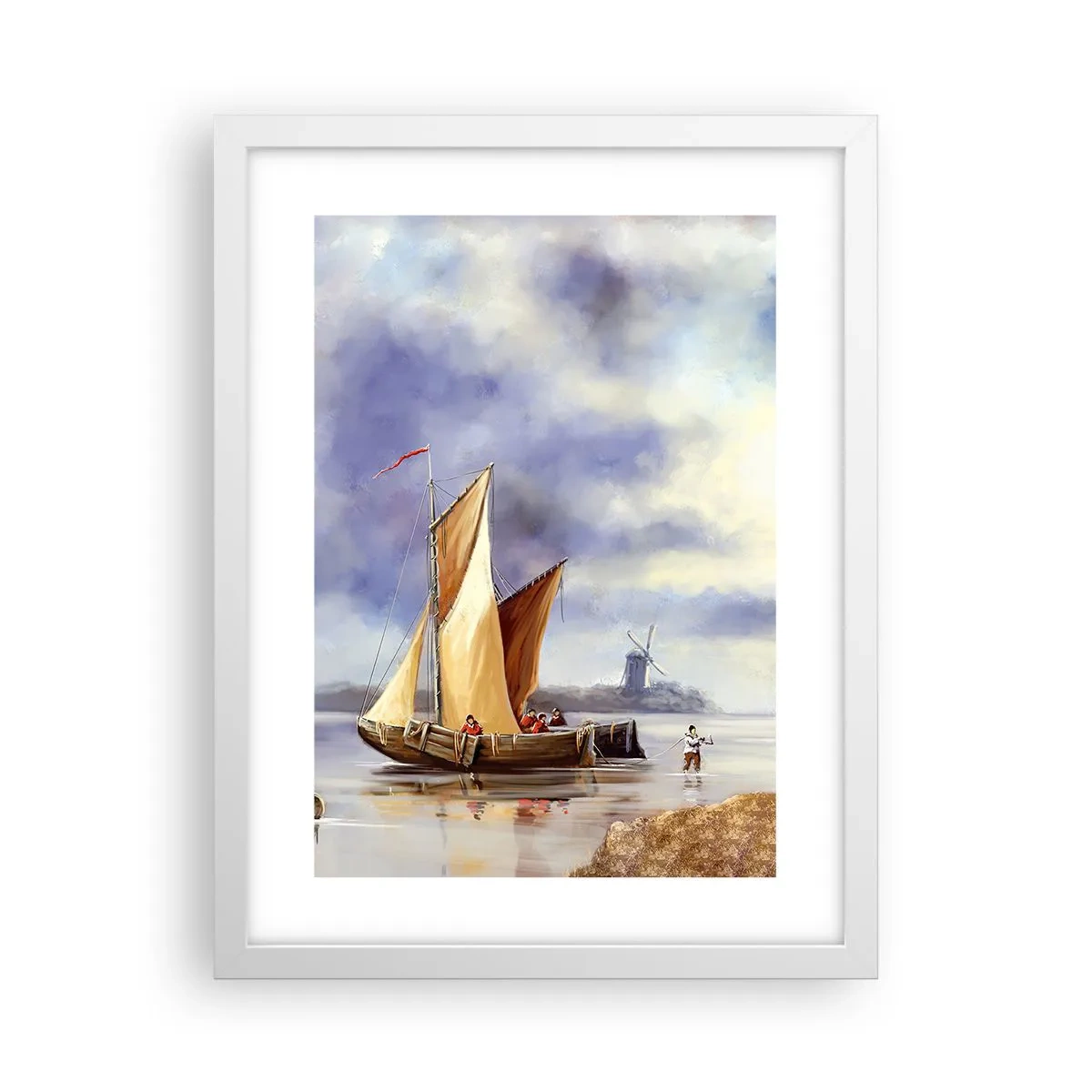 Plakat w białej ramie - Powrót żeglarzy - 30x40 cm
